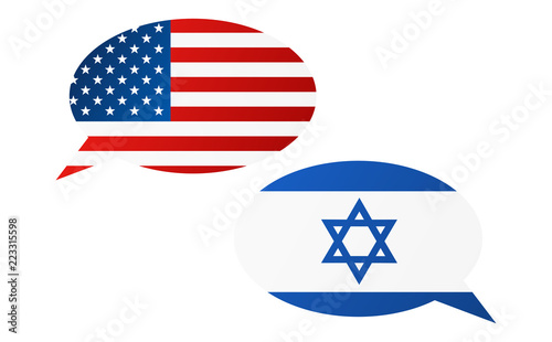 Conversation bubbles between USA and Israel