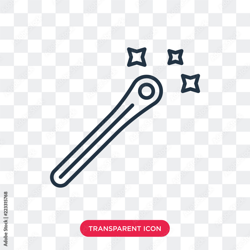 Magic wand vector icon isolated on transparent background, Magic wand logo design Magic wand vector icon isolated on transparent background, Magic wand logo design
