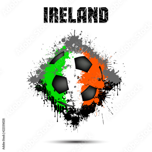 Soccer ball in the color of Ireland