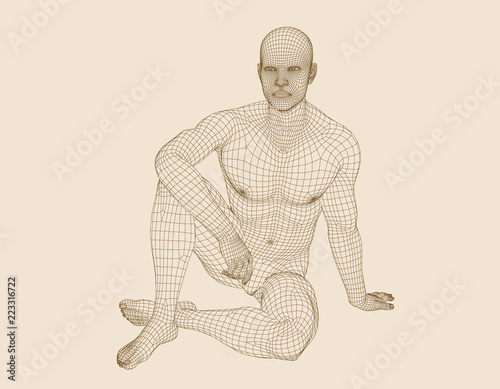 Man sitting on the ground. ...