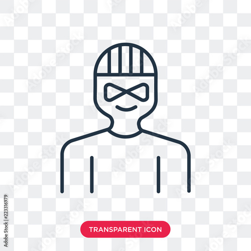 Criminal vector icon isolated on transparent background, Criminal logo design