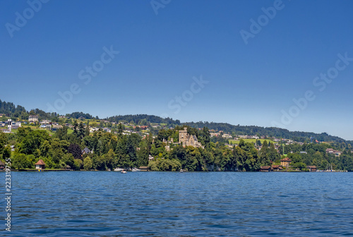 Shore landscape on Lake Lucerne, Switzerland