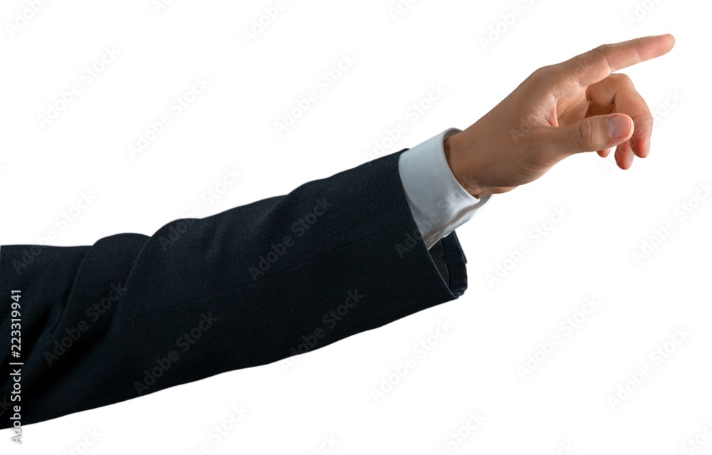 Businessman Finger Pressing an Imaginary Button / Pointing Businessman Finger Pressing an Imaginary Button / Pointing