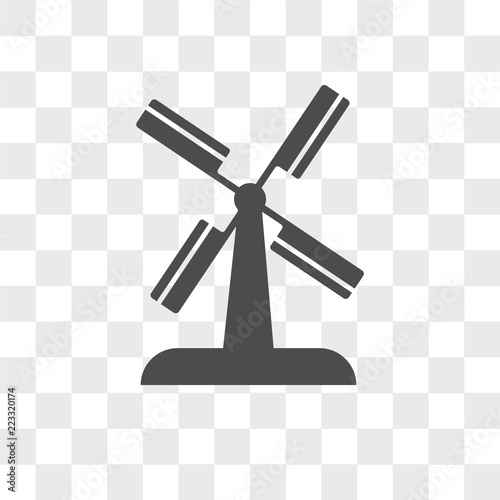 Wind mill vector icon isolated on transparent background, Wind mill logo design