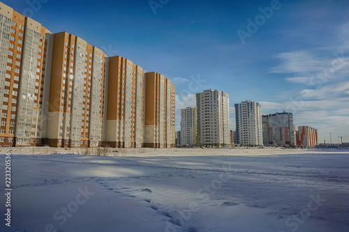 panel houses in winter