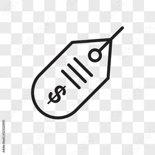 Price tag vector icon isolated on transparent background, Price tag logo design