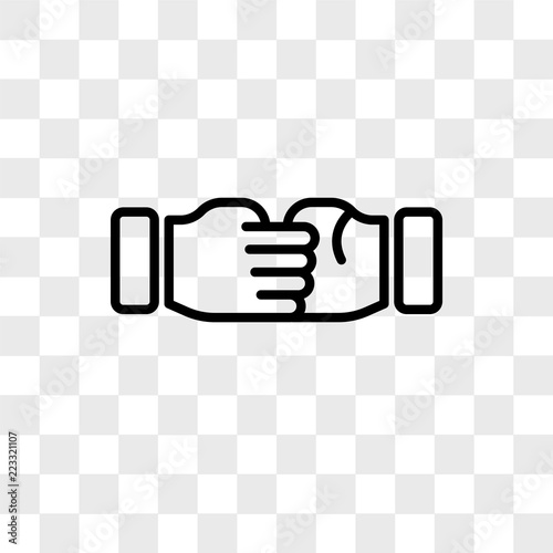 Hand shake vector icon isolated on transparent background, Hand shake logo design