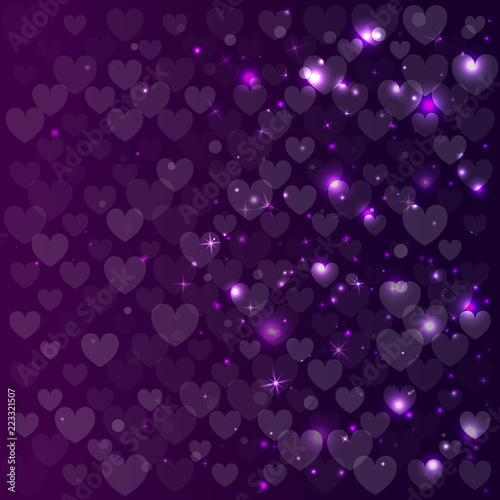 Abstract background on February 14. Vector illustration. Love pattern with hearts.