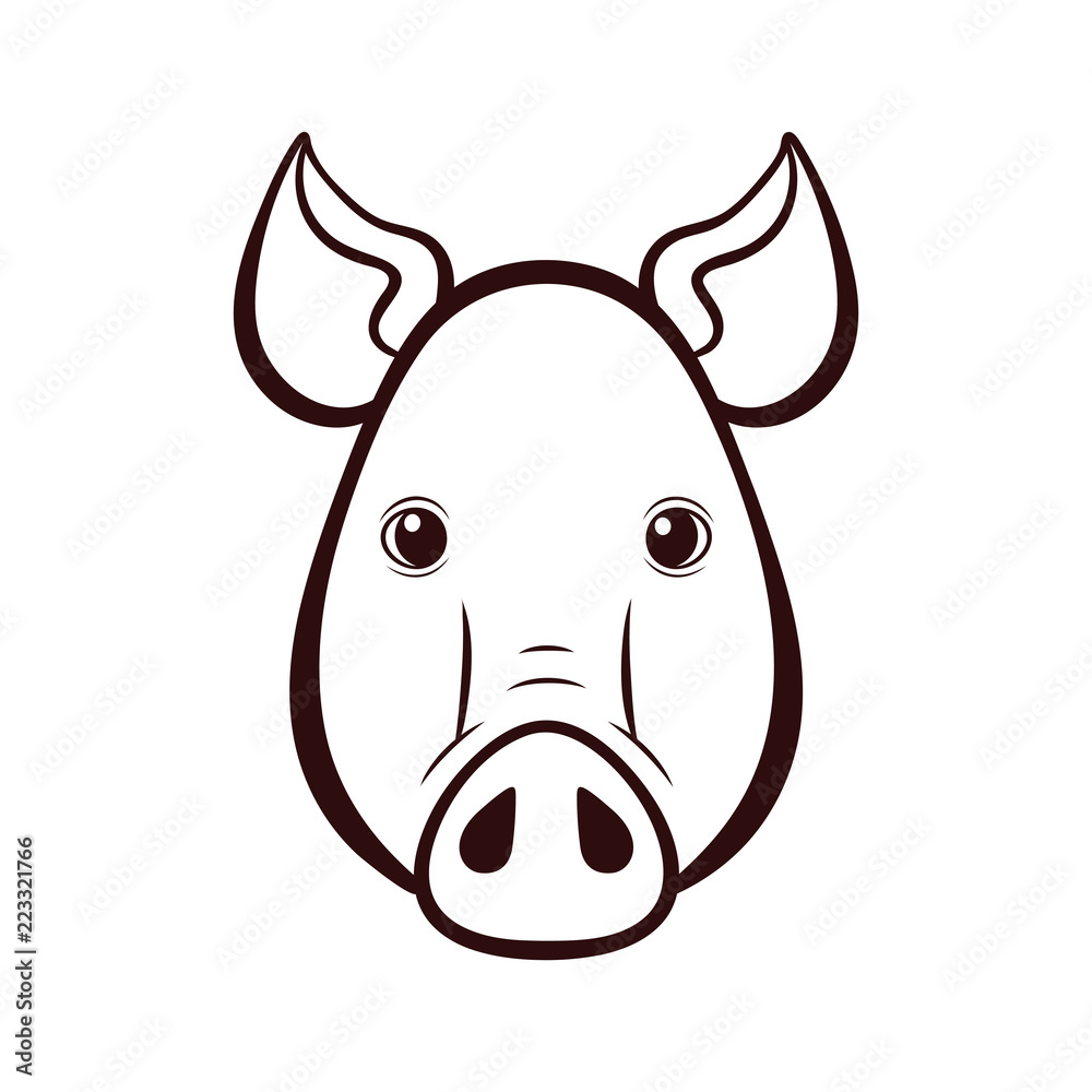 The pigs head. Abstract animal. Vector illustration The pigs head. Abstract animal. Vector illustration