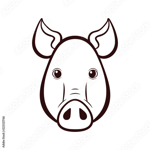 The pigs head. Abstract animal. Vector illustration