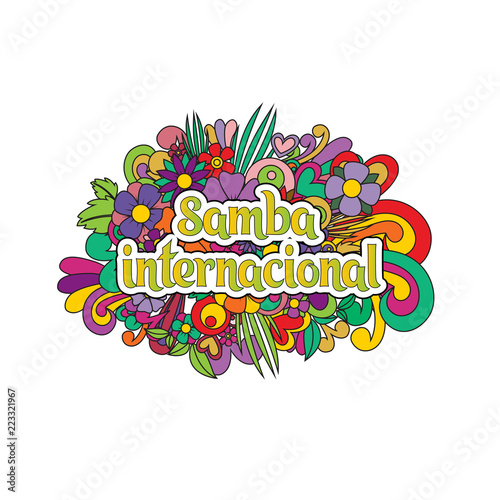 International samba. Background with abstract bright colors. Vector illustration.
