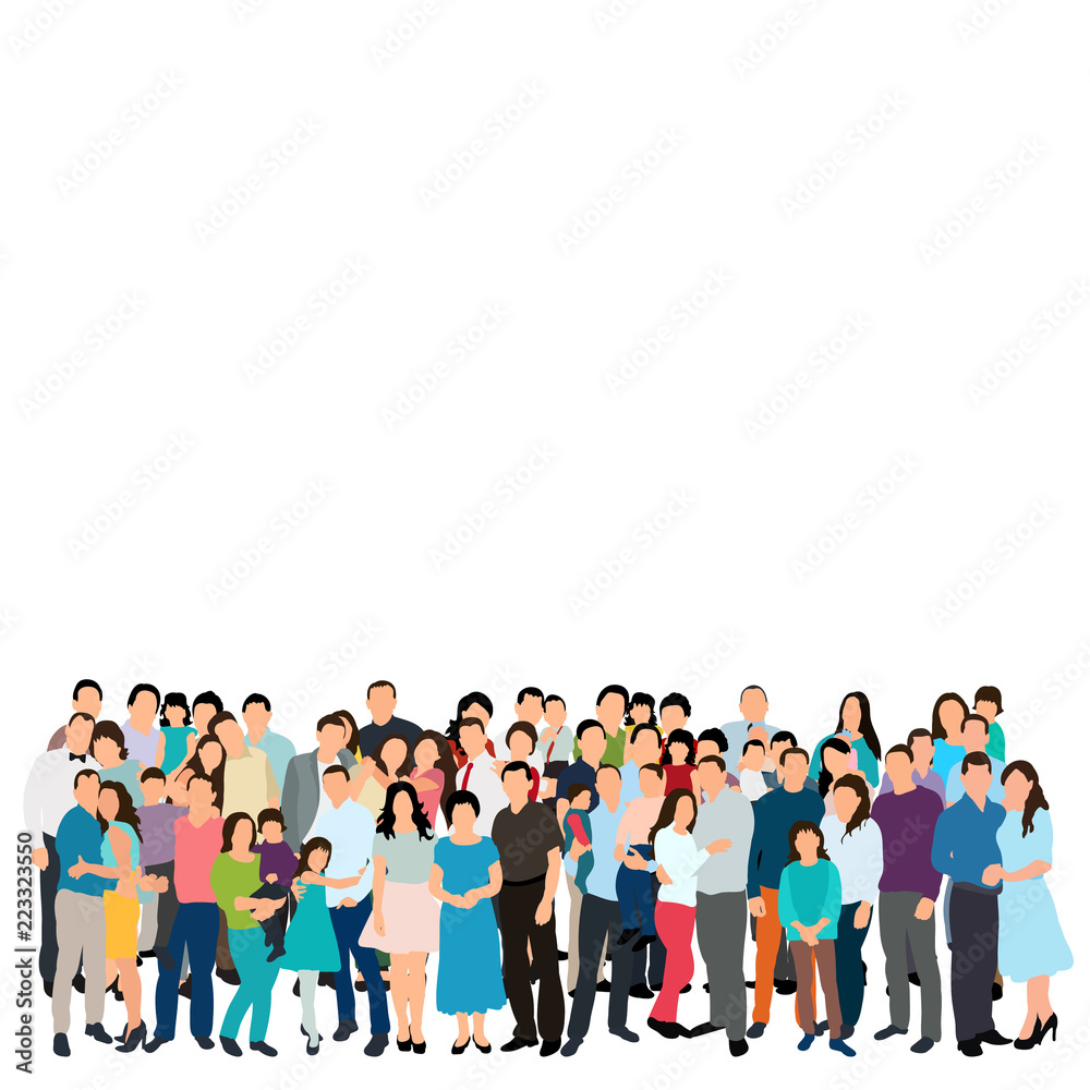 vector, isolated, silhouette of a crowd of people, group, flat style vector, isolated, silhouette of a crowd of people, group, flat style