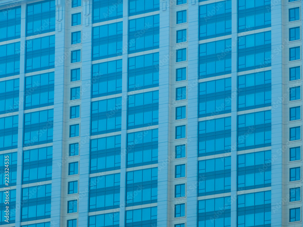 Beautiful office building and architecture with window pattern exterior