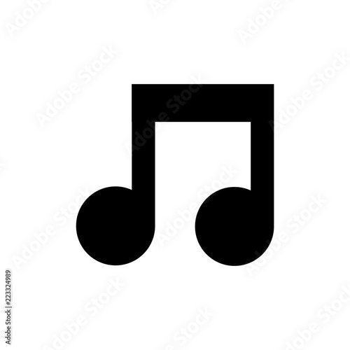 Music note icon for simple flat style ui design