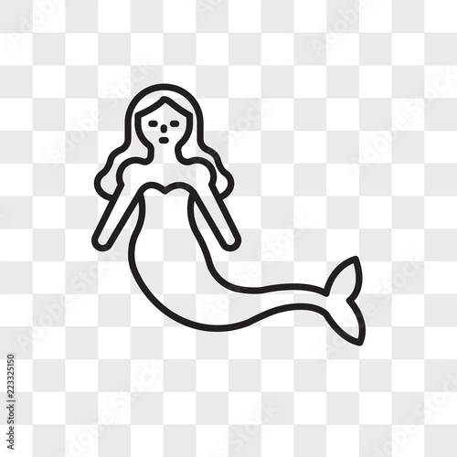 Mermaid vector icon isolated on transparent background, Mermaid logo design