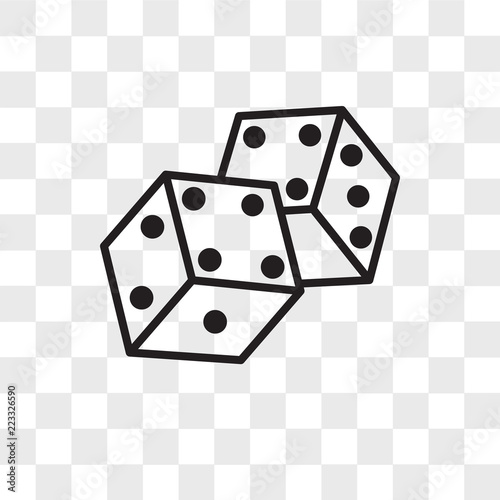 Dice vector icon isolated on transparent background, Dice logo design