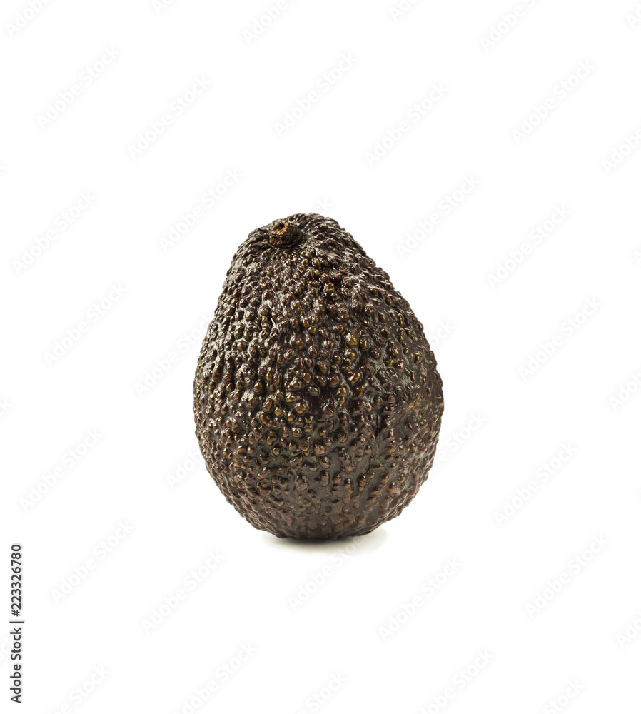 Isolated avocado. Cut avocado fruit isolated on white background. Avocado with copy space for text. Avocado on a white background.