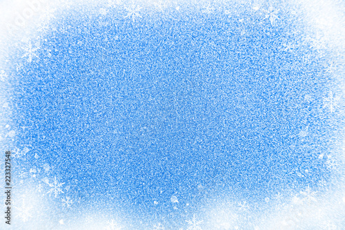Fototapeta Naklejka Na Ścianę i Meble -  Christmas frame with snowflakes on a blue