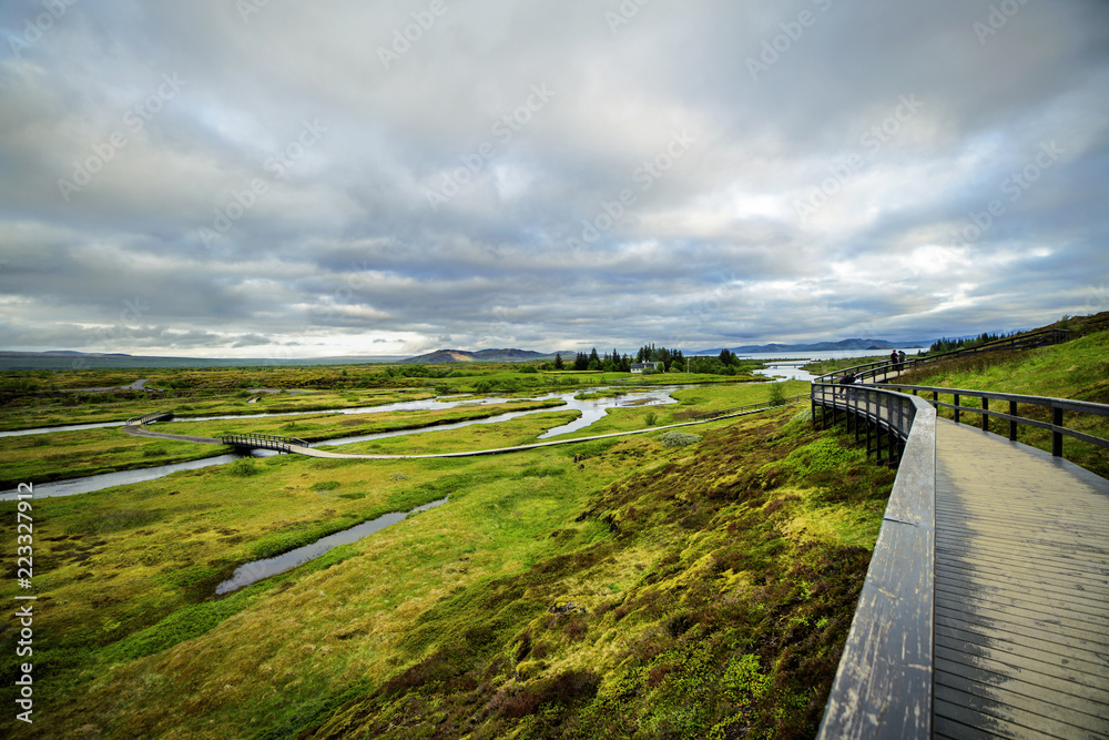 Rivers flowing through a beautiful Iceland landscape.
