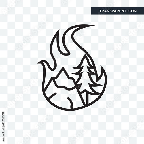 Forest fire vector icon isolated on transparent background, Forest fire logo design