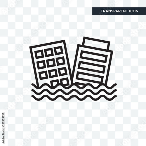 Flood vector icon isolated on transparent background, Flood logo design