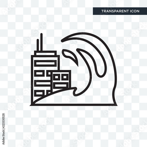 Tsunami vector icon isolated on transparent background, Tsunami logo design