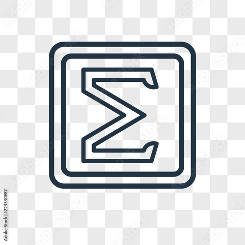 Sigma vector icon isolated on transparent background, Sigma logo design