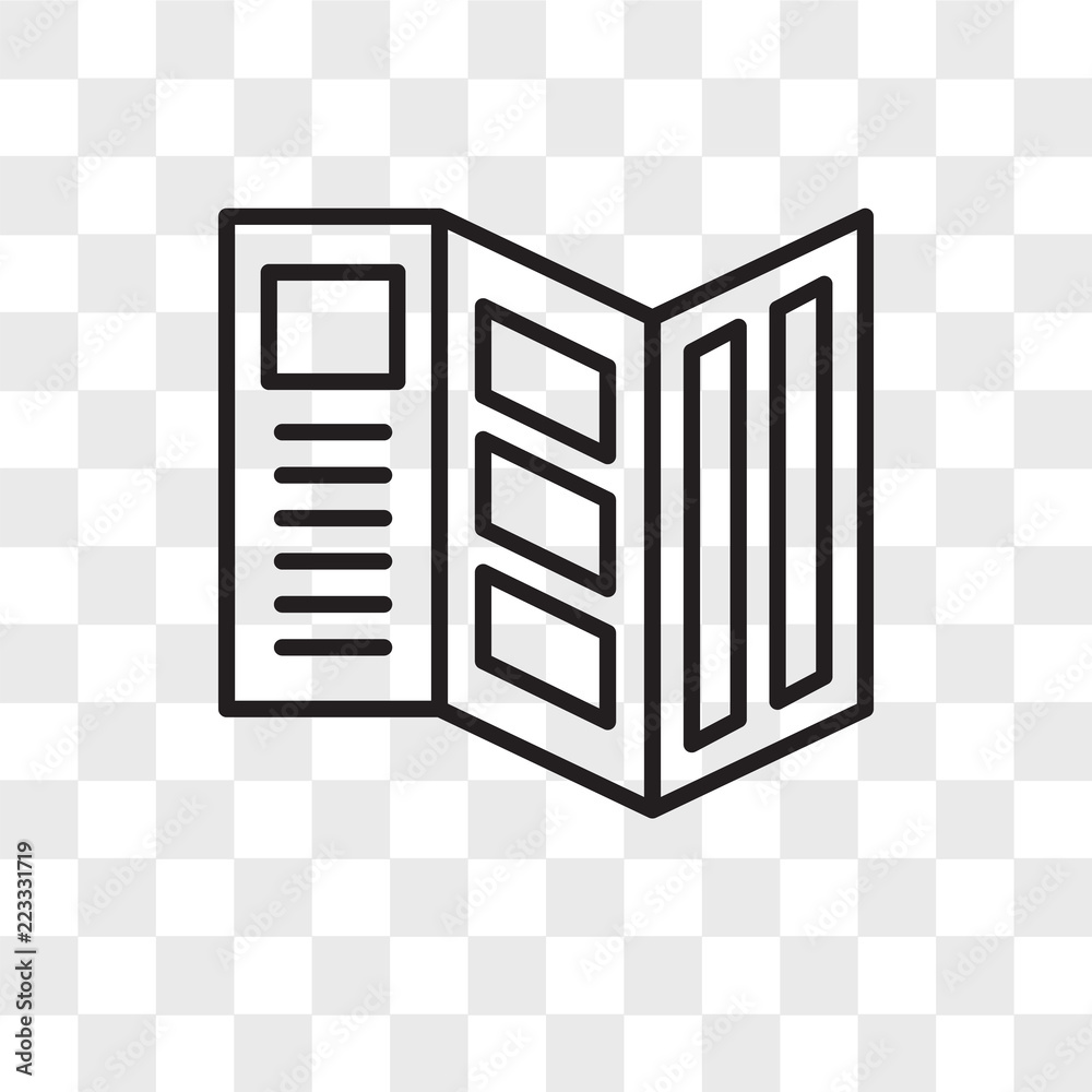 Trifold vector icon isolated on transparent background, Trifold logo ...