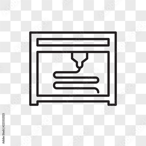 3d printer vector icon isolated on transparent background, 3d printer logo design