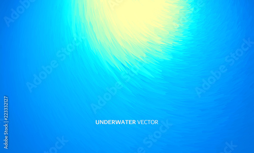 Deep blue underwater background. Modern screen design for mobile app and web design. Vector illustration.