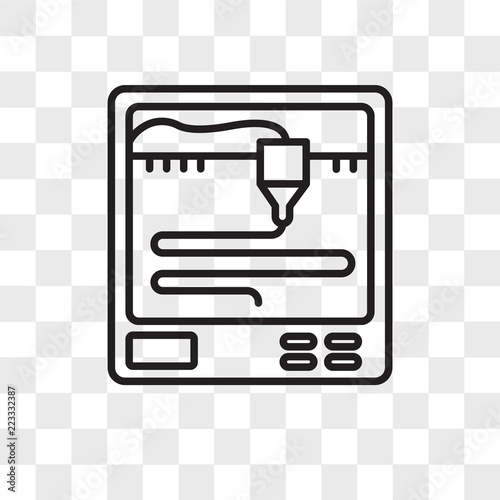 3d printer vector icon isolated on transparent background, 3d printer logo design