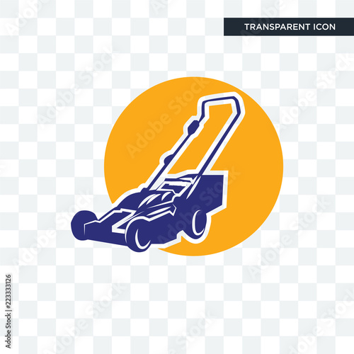 lawn mower vector icon isolated on transparent background, lawn mower logo design