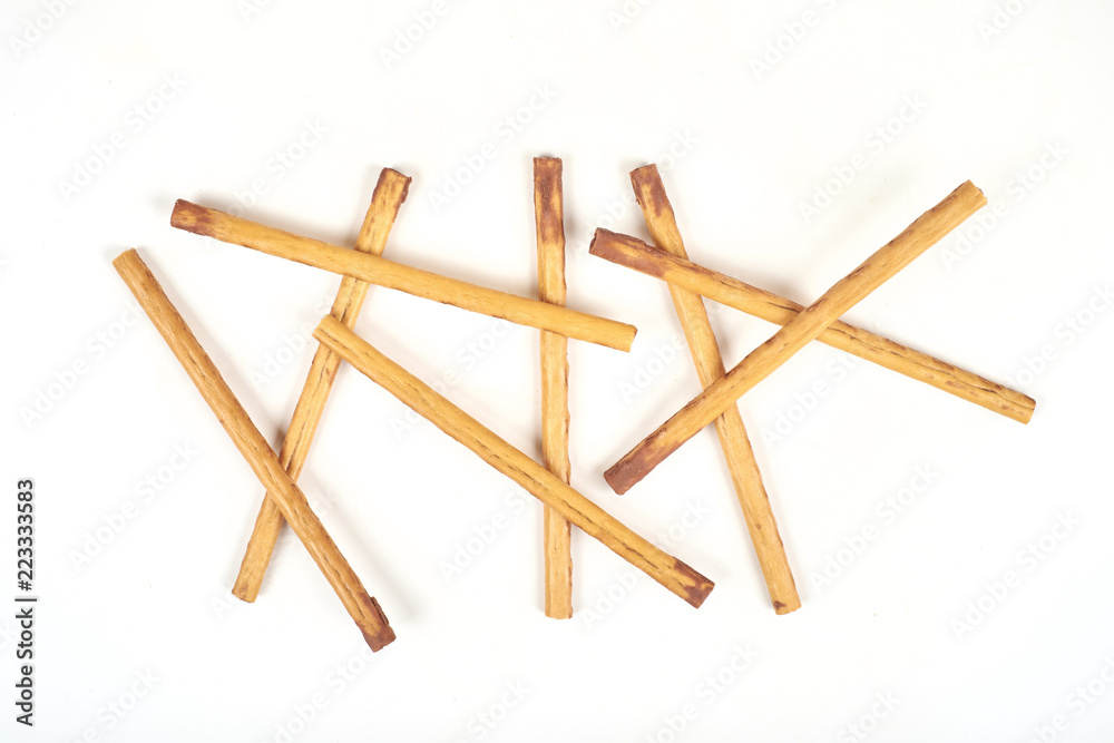 biscuit sticks with sweet filling on white background. biscuit sticks with sweet filling on white background.