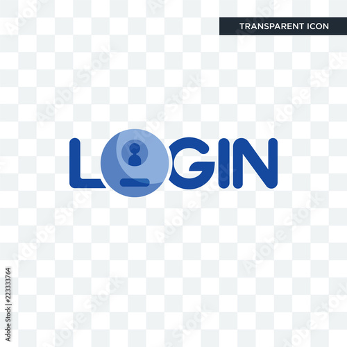 login vector icon isolated on transparent background, login logo design