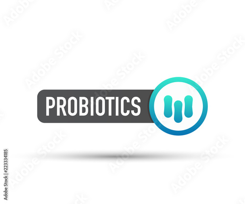Probiotics. Badge, icon, stamp, logo. Vector illustration.