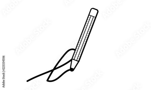 Stilisierter Bleistift beim Zeichnen – Symbol für Kreativität und Design im minimalistischen Stil