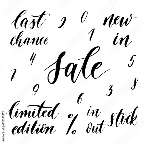 Set of words for shop: Sale, last chance, limited edition, new i