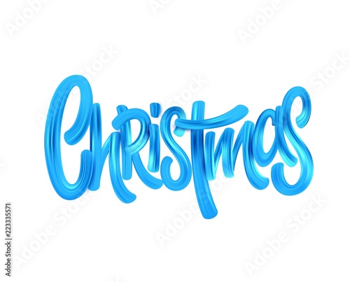 Christmas acrylic paint brush lettering