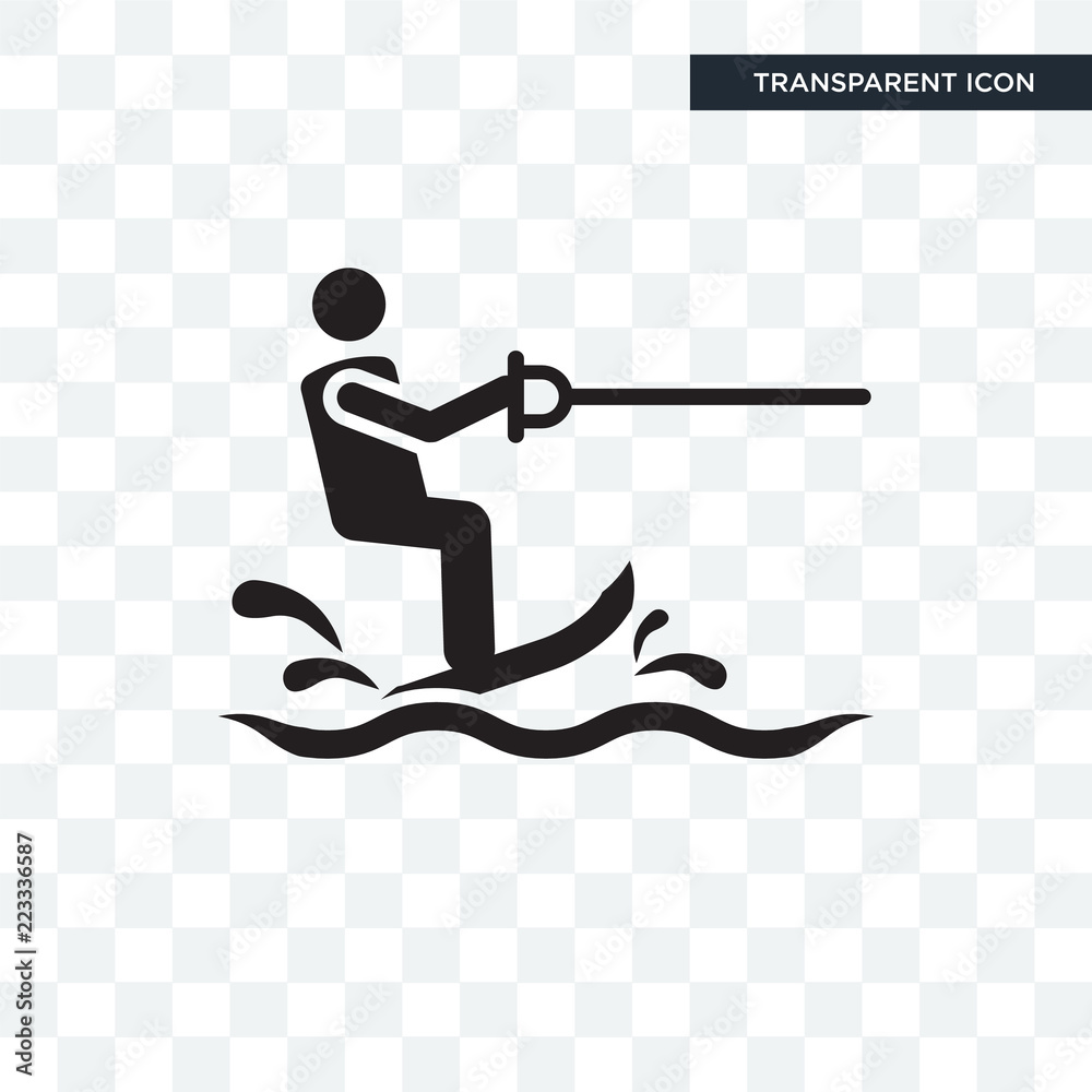 Water Ski vector icon isolated on transparent background, Water Ski