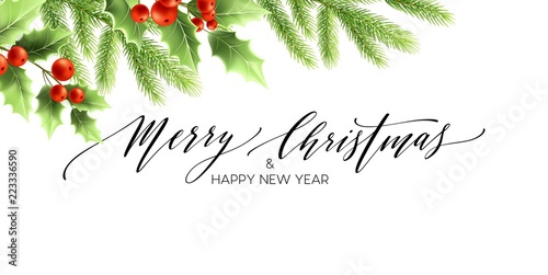 Merry Christmas and Happy New Year banner design
