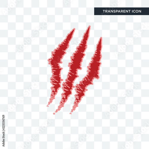 claw mark vector icon isolated on transparent background, claw mark logo design