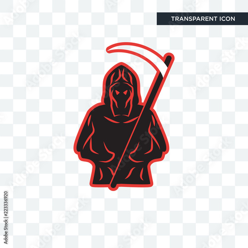 grim reaper vector icon isolated on transparent background, grim reaper logo design