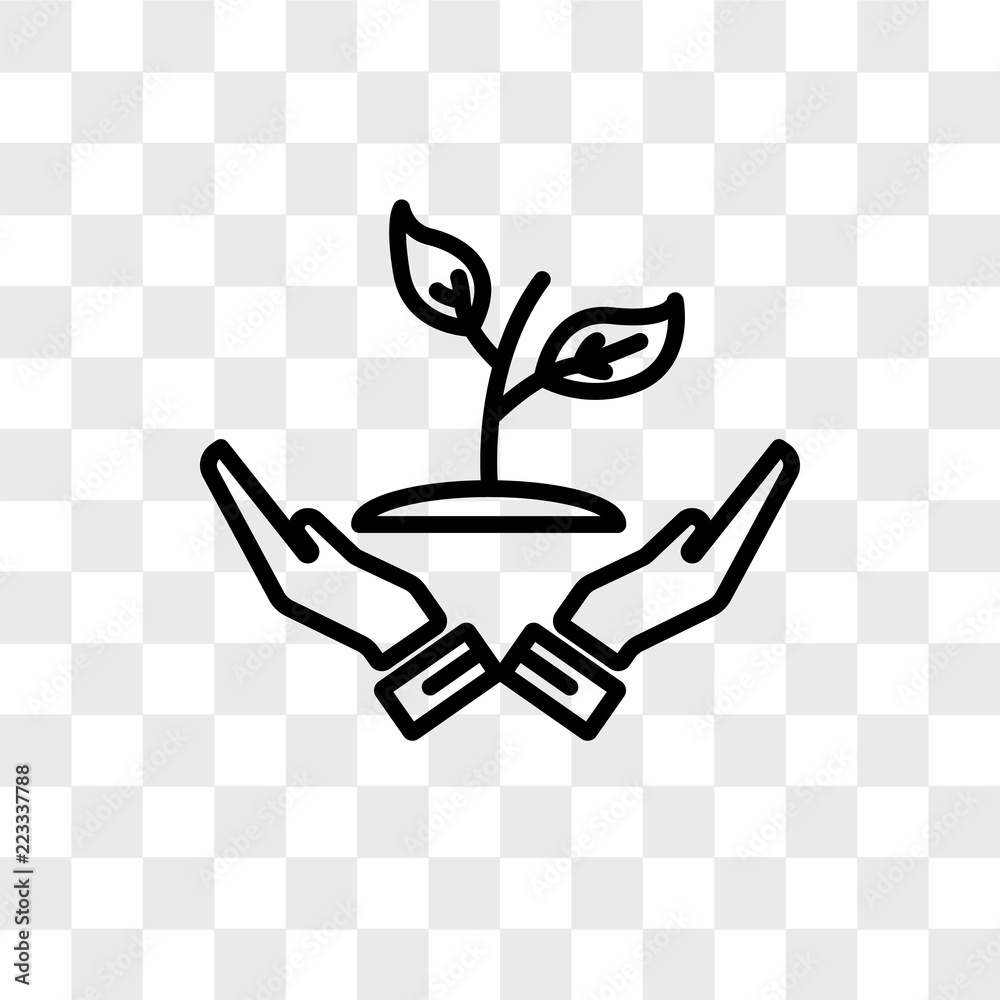 Grow plant vector icon isolated on transparent background, Grow plant logo  design Stock Vector | Adobe Stock