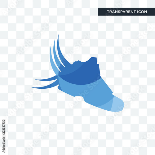 shoes with wings vector icon isolated on transparent background, shoes with wings logo design