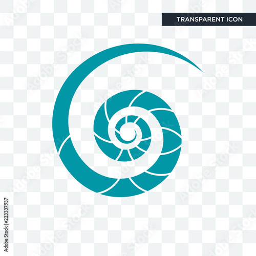 nautilus shell vector icon isolated on transparent background, nautilus shell logo design