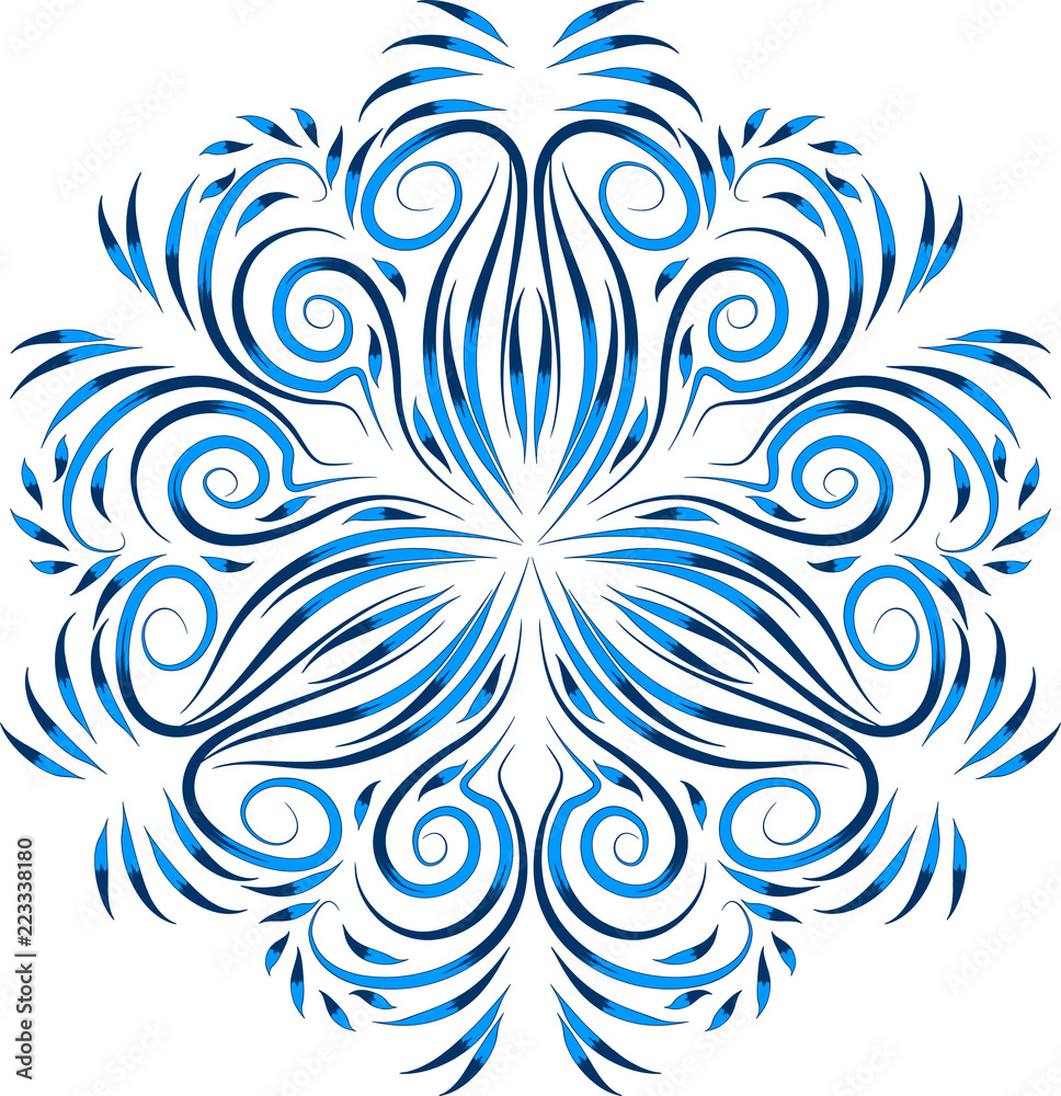 Obraz premium Round ornament. Element for design. Stylized snowflake. Lacy motif for web, prints, cards, poster
