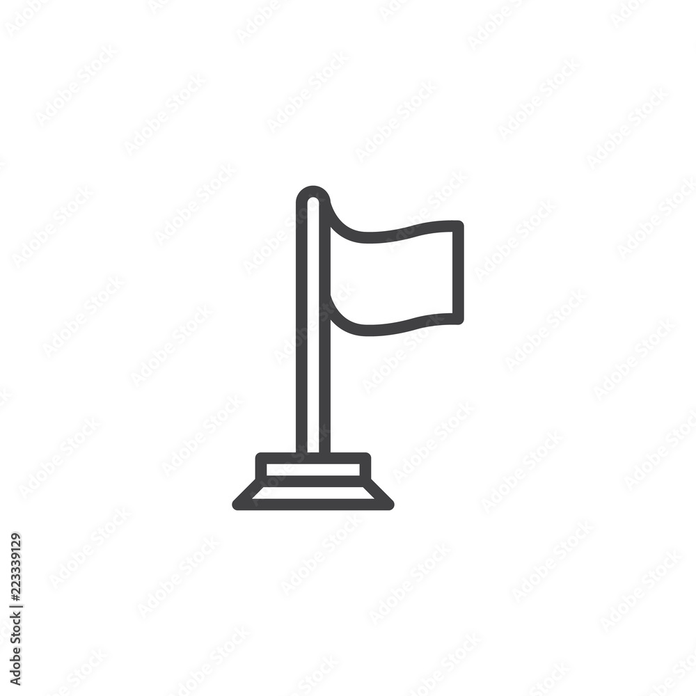 Flag outline icon. linear style sign for mobile concept and web design. Waving flag simple line vector icon. Symbol, logo illustration. Pixel perfect vector graphics Flag outline icon. linear style sign for mobile concept and web design. Waving flag simple line vector icon. Symbol, logo illustration. Pixel perfect vector graphics