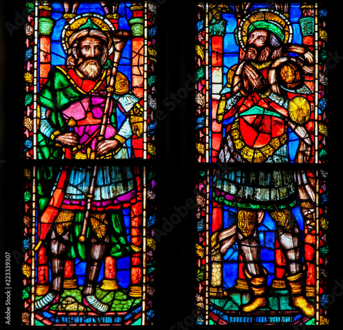 Catholic Saints - Stained Glass in Santa Croce, Italy