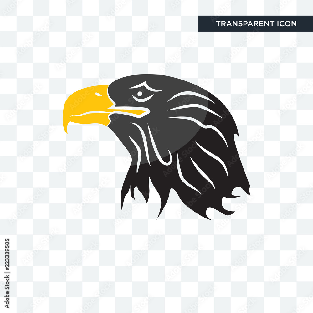 eagle head vector icon isolated on transparent background, eagle head