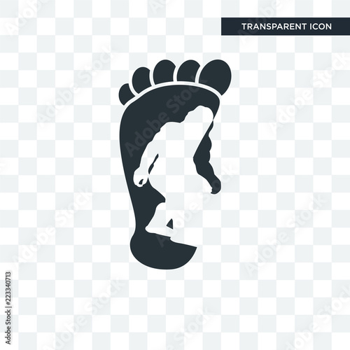 bigfoot vector icon isolated on transparent background, bigfoot logo design